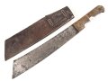 Frankreich 1. Weltkrieg, Machete datiert 1916, so anscheinend an französische Truppen aus dem Senegal ausgegeben. Eher schlechter Zustand, mit defekter Lederscheide