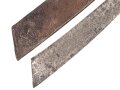 Frankreich 1. Weltkrieg, Machete datiert 1916, so anscheinend an französische Truppen aus dem Senegal ausgegeben. Eher schlechter Zustand, mit defekter Lederscheide