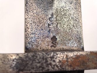 Preussen, Hirschfänger für Jägerbüchse Modell 1865, nicht ausgebuchst. Kammerstück mit Truppenstempel.