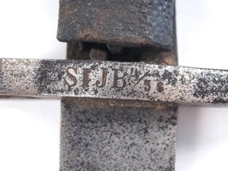 Preussen, Hirschfänger für Jägerbüchse Modell 1865, nicht ausgebuchst. Kammerstück mit Truppenstempel.