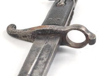 Preussen, Hirschfänger für Jägerbüchse Modell 1865, nicht ausgebuchst. Kammerstück mit Truppenstempel.