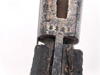 Preussen, Hirschfänger für Jägerbüchse Modell 1865, nicht ausgebuchst. Kammerstück mit Truppenstempel.