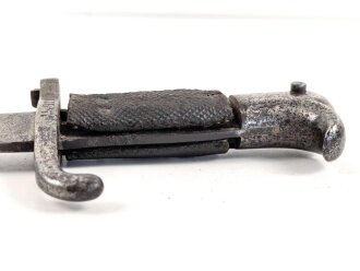 Preussen, Hirschfänger für Jägerbüchse Modell 1865, nicht ausgebuchst. Kammerstück mit Truppenstempel.