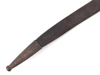 Preussen,  Lederscheide für einen Hirschfänger zur Jägerbüchse Modell 1865 oder 1871. Leder geschrumpft, Gesamtlänge 52cm