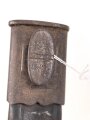 Preussen,  Lederscheide für einen Hirschfänger zur Jägerbüchse Modell 1865 oder 1871. Leder geschrumpft, Gesamtlänge 52cm