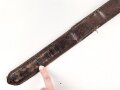 Lederne Feldbinde für Offiziere. Messinghaken, braunes Leder, Gesamtlänge 103cm