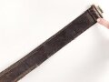 Lederne Feldbinde für Offiziere. Messinghaken, braunes Leder, Gesamtlänge 103cm