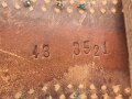 Paar Halbschuhe, ungeschwärztes Leder, Sohlenlänge 30cm, Alter und Herkunft unbekannt