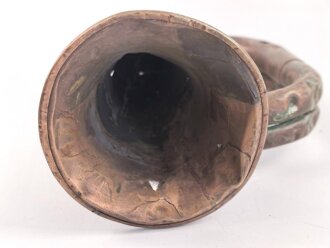 Preussen, Signaltrompete in schlechtem Zustand. Messing, datiert 1916