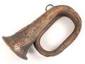 Preussen, Signaltrompete in schlechtem Zustand. Messing, datiert 1916