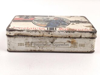 1. Weltkrieg,  patriotische Zigarettendose aus Blech " Constantin Kaiserpreis" Originallack, Maße etwa 10 x 15 x 4cm