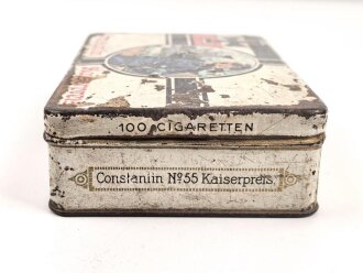 1. Weltkrieg,  patriotische Zigarettendose aus Blech " Constantin Kaiserpreis" Originallack, Maße etwa 10 x 15 x 4cm