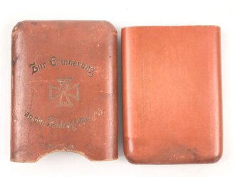 1. Weltkrieg,  Pappetui wohl für Zigarren " Zur Erinnerung an den Feldzug 1914/15" Maße etwa 8 x 11cm