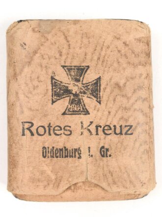 1. Weltkrieg,  Pappetui wohl für Zigarren " Eisernes Kreut, Roten Kreuz Oldenburg Landes Gruppe"" Maße etwa 8 x 11cm