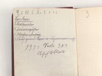 1. Weltkrieg, patriotisches Notizbuch mit Reichskriegsflagge, Maße etwa 9 x 15cm