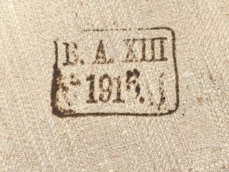 1. Weltkrieg Handtuch, Kammerstück von 1915, ungebraucht, Maße etwa 50 x 65cm