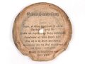 1.Weltkrieg , " Gebrauchsanweisung" gehört in den Boden einer Bereitschaftsbüchse für die Gasmaske.