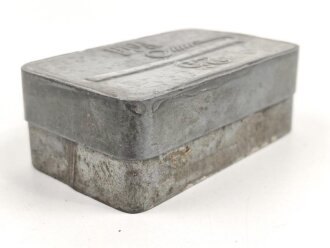 1.Weltkrieg, leere Zinkblechdose für Handgranatenzünder ( Kugel - und Eihandgranate )