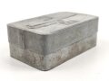 1.Weltkrieg, leere Zinkblechdose für Handgranatenzünder ( Kugel - und Eihandgranate )