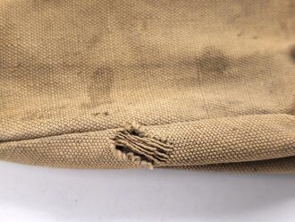 Brotbeutel für Parteiverbände, schlecht lesbarer Stempel " Eigentum Ordensburg Vogelsang" Stark getragen, ungereinigt