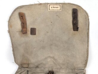 Brotbeutel im Stil des 1. Weltkrieg, meiner Meinung nach 20/30iger Jahre. Getragenes Stück, ungereinigt