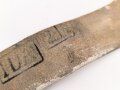 Kaiserreich , Koppelriemen für Mannschaften alter Art bis 1895. Original geweisstes Kammerstück, Höhe des Haken 52mm, Höhe des Leders vorne 48mm, im weiteren Verlauf etwa 44mm. Gesamtlänge etwa 89cm