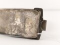 Kaiserreich , Koppelriemen für Mannschaften alter Art bis 1895. Original geweisstes Kammerstück, Höhe des Haken 52mm, Höhe des Leders vorne 48mm, im weiteren Verlauf etwa 44mm. Gesamtlänge etwa 89cm