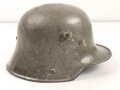 1.Weltkrieg , Stahlhelm Modell 1916. Hersteller G62 ( Gebrüder Gnüchtel A.G., Lauter in Sachsen) Original lackiertes Stück, das Innefutter original verbaut. Ungereinigt