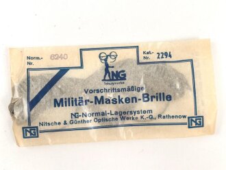 Vorschriftsmäßige Militär Maskenbrille der Wehrmacht, in der originalen Umverpackung