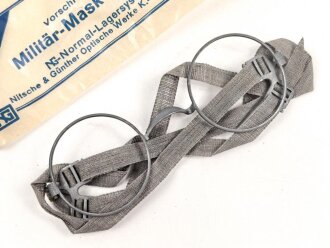 Vorschriftsmäßige Militär Maskenbrille der Wehrmacht, in der originalen Umverpackung