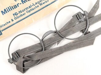 Vorschriftsmäßige Militär Maskenbrille der Wehrmacht, in der originalen Umverpackung