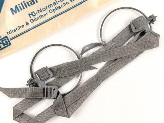 Vorschriftsmäßige Militär Maskenbrille der Wehrmacht, in der originalen Umverpackung