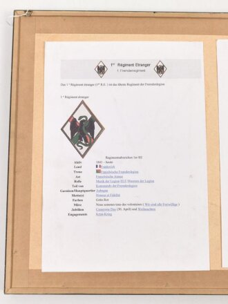 Frankreich Fremdenlegion, Entlassungsschein ( Conge de Liberation) aus dem 1.Regiment der Frem denlegion, ausgestellt am 17.September 1865 in Mexiko Stadt. Neuzeitlich gerahmt, Maße des Rahmen 37 x 50cm