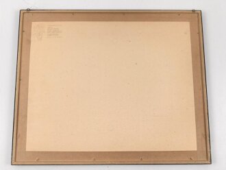 Frankreich , Verleihungsurkunde zum Sozialverdienstorden ( Merite Socila ) datiert 1954. Neuzeitlich gerahmt, Maße des Rahmen 37 x 45cm