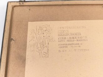 Frankreich , Verleihungsurkunde zum Sozialverdienstorden ( Merite Socila ) datiert 1954. Neuzeitlich gerahmt, Maße des Rahmen 37 x 45cm