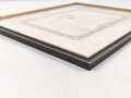 Frankreich , Verleihungsurkunde zum Sozialverdienstorden ( Merite Socila ) datiert 1954. Neuzeitlich gerahmt, Maße des Rahmen 37 x 45cm