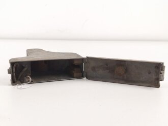 1.Weltkrieg, Schlossbehälter für die Schlittenlafette MG08 und 08/15. Guter Zustand, der Verschlussmechanismus alt ergänzt ?, schwer gängig