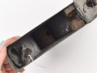 1.Weltkrieg, Schlossbehälter für die Schlittenlafette MG08 und 08/15. Guter Zustand, der Verschlussmechanismus alt ergänzt ?, schwer gängig