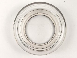 1.Weltkrieg, Aschenbecher aus Preßglas mit versilberter Montierung und Gravur " Weihnachten 1915, 19. res. Div." Durchmesser etwa 14,5cm