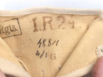 Kaiserreich und 1. Weltkrieg, Paar Handschuhe für Offiziere. Kammerstücke Infanterie Regiment 24. Guter Zustand