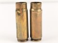 Frankreich , Paar leere Messinghülsen als Dekorationsartikel " Souvenir de Guerre 1914-1918" Messing, kein Zündhütchen, Höhe je 7cm, Bodendurchmesser 20mm