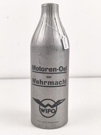 "Motoren- Oel der Wehrmacht" silberne Pappdose  , Original befüllt