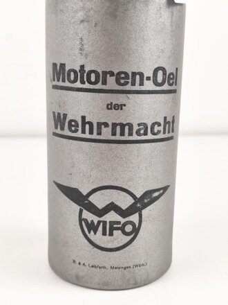 "Motoren- Oel der Wehrmacht" silberne Pappdose...