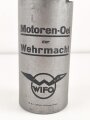 "Motoren- Oel der Wehrmacht" silberne Pappdose  , Original befüllt