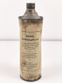 "Stoßdämpferoel TL 6027 für Wehrmacht Kraftfahrzeuge" Ungereinigt, verbeult, leer