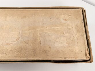 Pionier Wehrmacht, leere Umverpackung für 25 kg " Gelatine Donarit 1" datiert 1944. Maße etwa 27 x 72 x 18cm