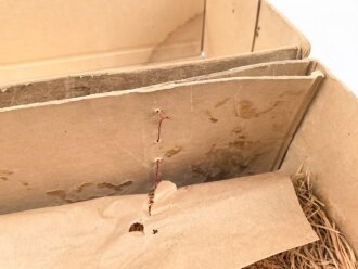 Pionier Wehrmacht, leere Umverpackung für 25 kg " Gelatine Donarit 1" datiert 1944. Maße etwa 27 x 72 x 18cm