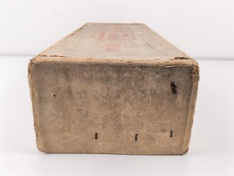 Pionier Wehrmacht, leere Umverpackung für 25 kg " Gelatine Donarit 1" datiert 1944. Maße etwa 27 x 72 x 18cm