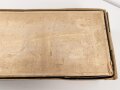 Pionier Wehrmacht, leere Umverpackung für 25 kg " Gelatine Donarit 1" datiert 1944. Maße etwa 27 x 72 x 18cm