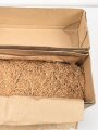 Pionier Wehrmacht, leere Umverpackung für 25 kg " Gelatine Donarit 1" datiert 1944. Maße etwa 27 x 72 x 18cm